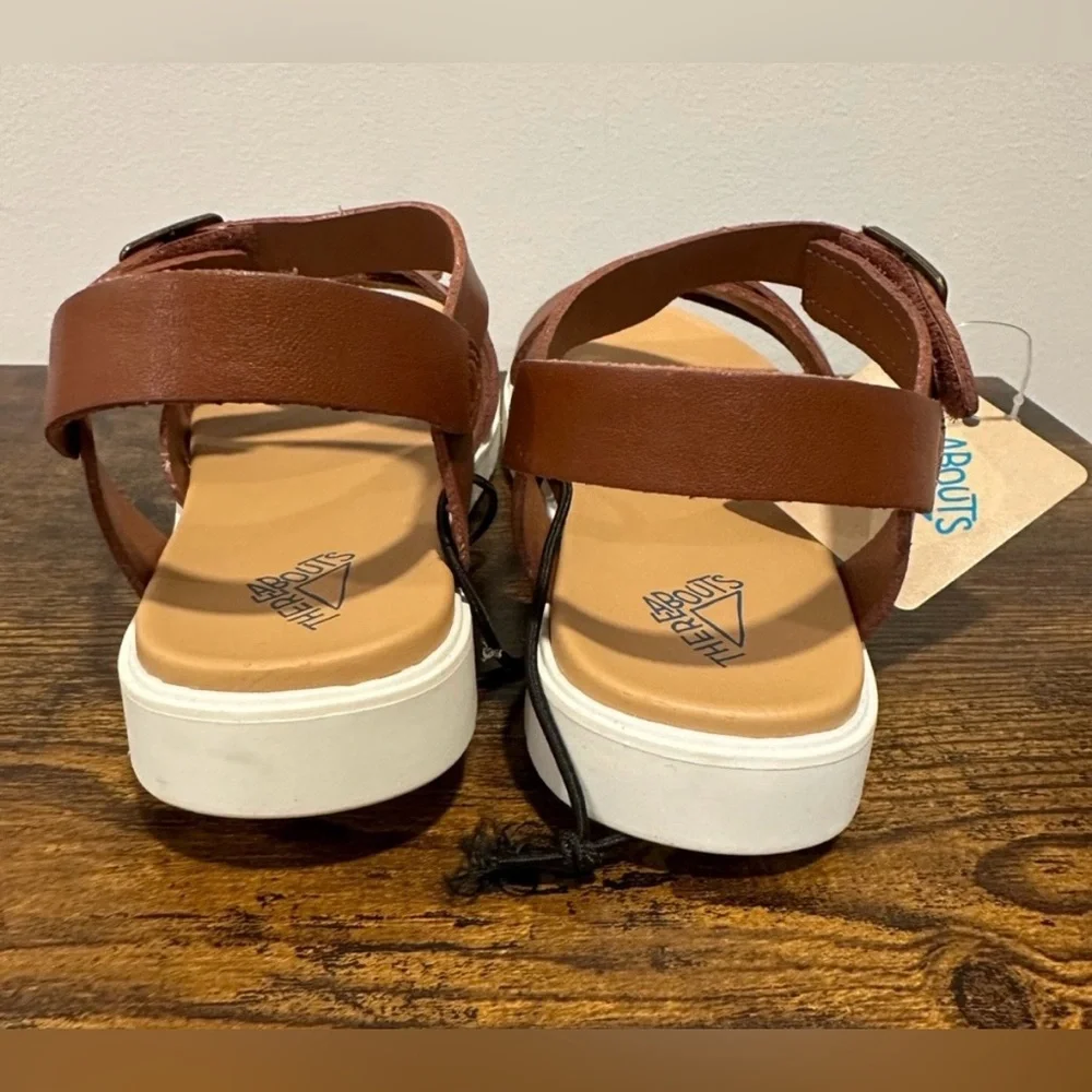 Thereabouts Little Girls Alana Cognac Sandals NWT Size Little Girls 1
